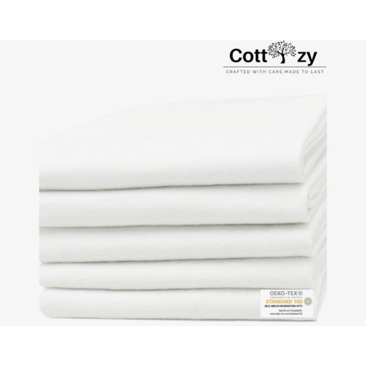 Cottzy Pañales de Franela -Set de 5 piezas- 70x80cm 100% Algodón