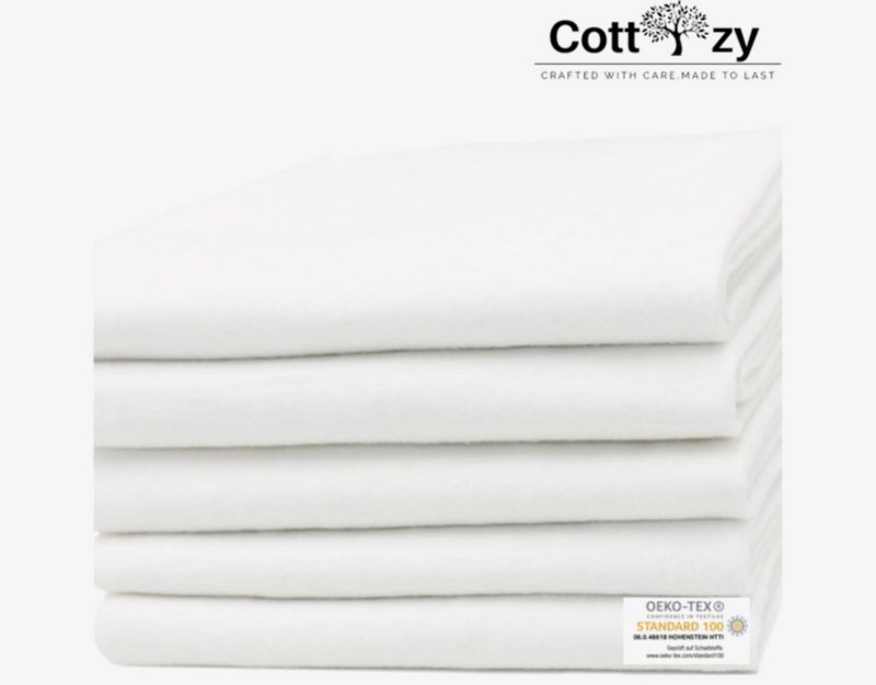 Cottzy Pañales de Franela -Set de 5 piezas- 70x80cm 100% Algodón