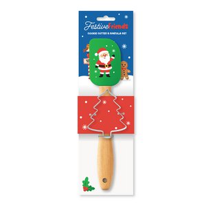 Festive Friends Kerstspatel & Kerstboom Koekjes Uitstekerset