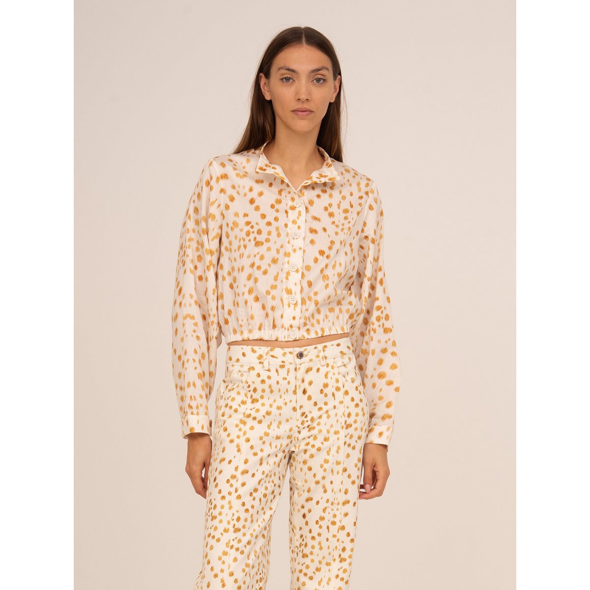 Fawn herten print ballon shirt