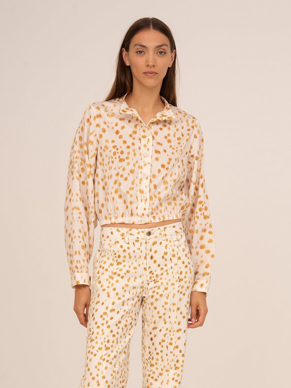 Fawn herten print ballon shirt