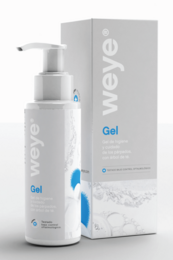 A clear, gel-based facial treatment product with a pump dispenser. The product is designed for skin care and facial treatments.