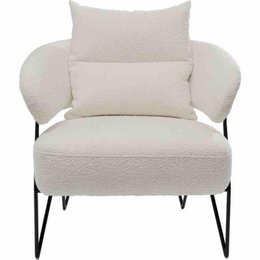 BUTACA POLIESTER METAL 70X67X86 BORREGUITO BLANCO MB206612