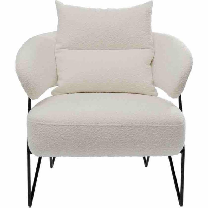 METAL POLYESTER ARMCHAIR 70X67X86 WHITE SHEEP MB206612