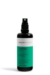 Green toner in a black spray bottle. Hydrating and balancing formula for skin.