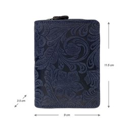 Wallet Women - Buffalo Leather - Leather - RFID - Flower Print - In 5 Colors