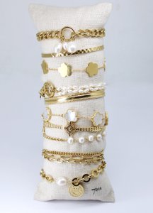 Best seller kit of 10 gold and white steel bracelets Christmas