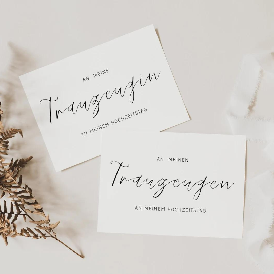 Takkekort til maid of honor og bedste mand "Til min maid of honor på min bryllupsdag"