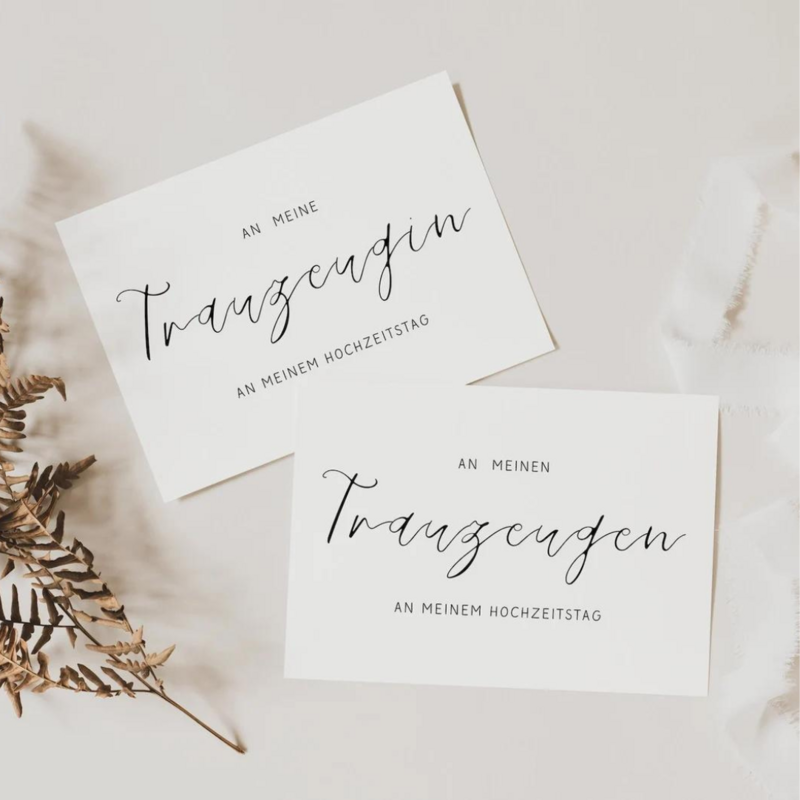 Takkekort til maid of honor og bedste mand "Til min maid of honor på min bryllupsdag"