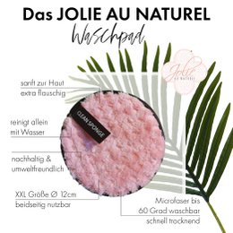Make-upfjerningspude XXL I vaskbar I øjne og ansigt I dybderens med kun vand I mikrofiber