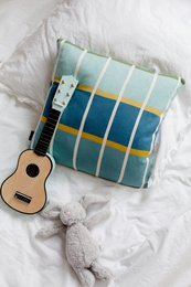 Alvin-Kissen Blau, weiche Jacquard-Strick-Baumwolle