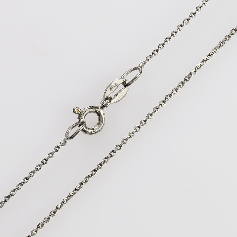 925 sterling zilveren ketting 0,8 mm, gerutheneerd