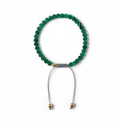 Women's bracelet Malachite 4 mm hearts