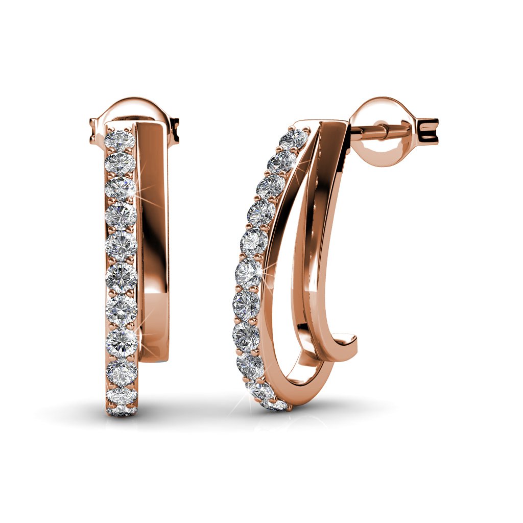 Joyce Earrings - Rose Gold and Crystal