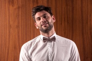 Beige trigonometry fantasy bow tie