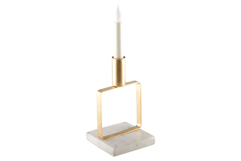 MAT reife Goldene Kerzenhalter Marmorunterstützung H.17 cm