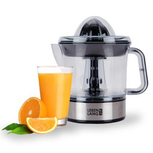 LIFETIME lemon press electric high juice yield - juicer, orange press 2 directions of rotation - electric fruit press 2 cones - orange stainless steel citrus press