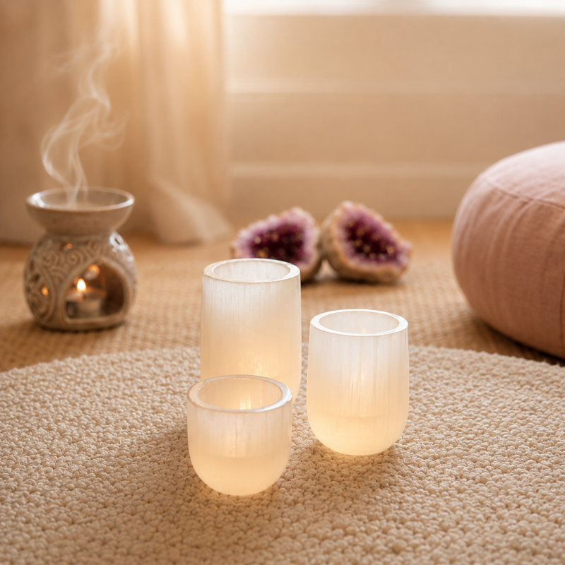 Selenite Luxe fyrfadsstage