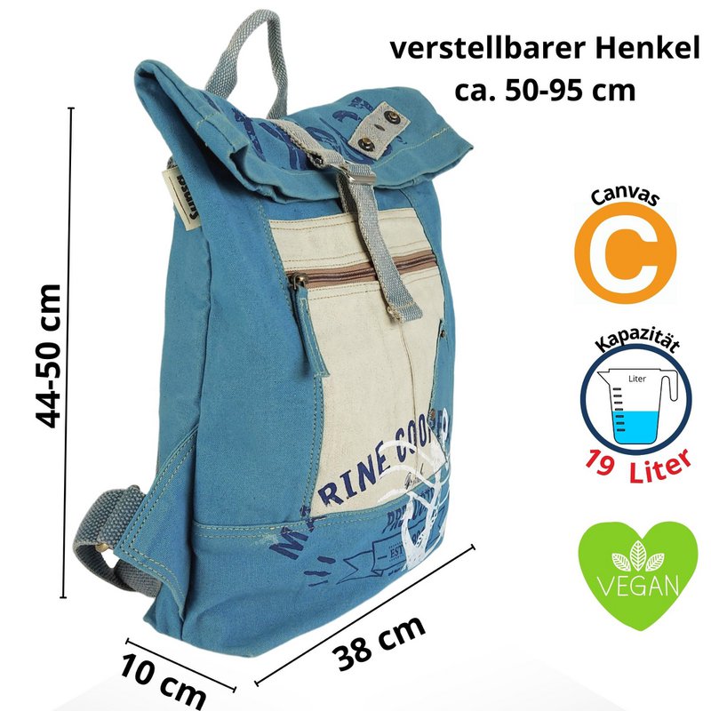 Sunsa-rugzak. Veganistische rugzak gemaakt van canvas. Geweldige vrijetijdsstadsrugzak. Dagrugzak voor dames. A4 geschikt.