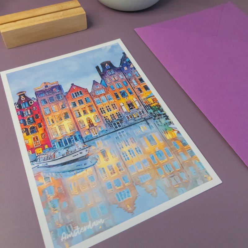 Amsterdam Houses, Netherlands  - A6 Postcard with Envelope