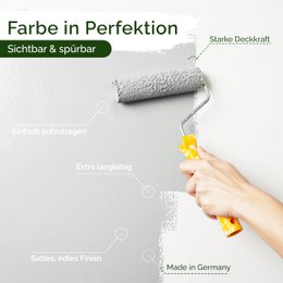 Veluxis® Wandfarbe Grau für den Innenraum - 2,5 Liter & Deckkraft-Klasse 1, Streifenfrei, tropfarm & Öko Farbe, VOC-frei - (Pure Pitaya)