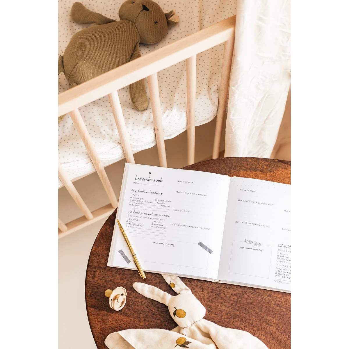 Fyllbooks My maternity visit book - Linen Taupe