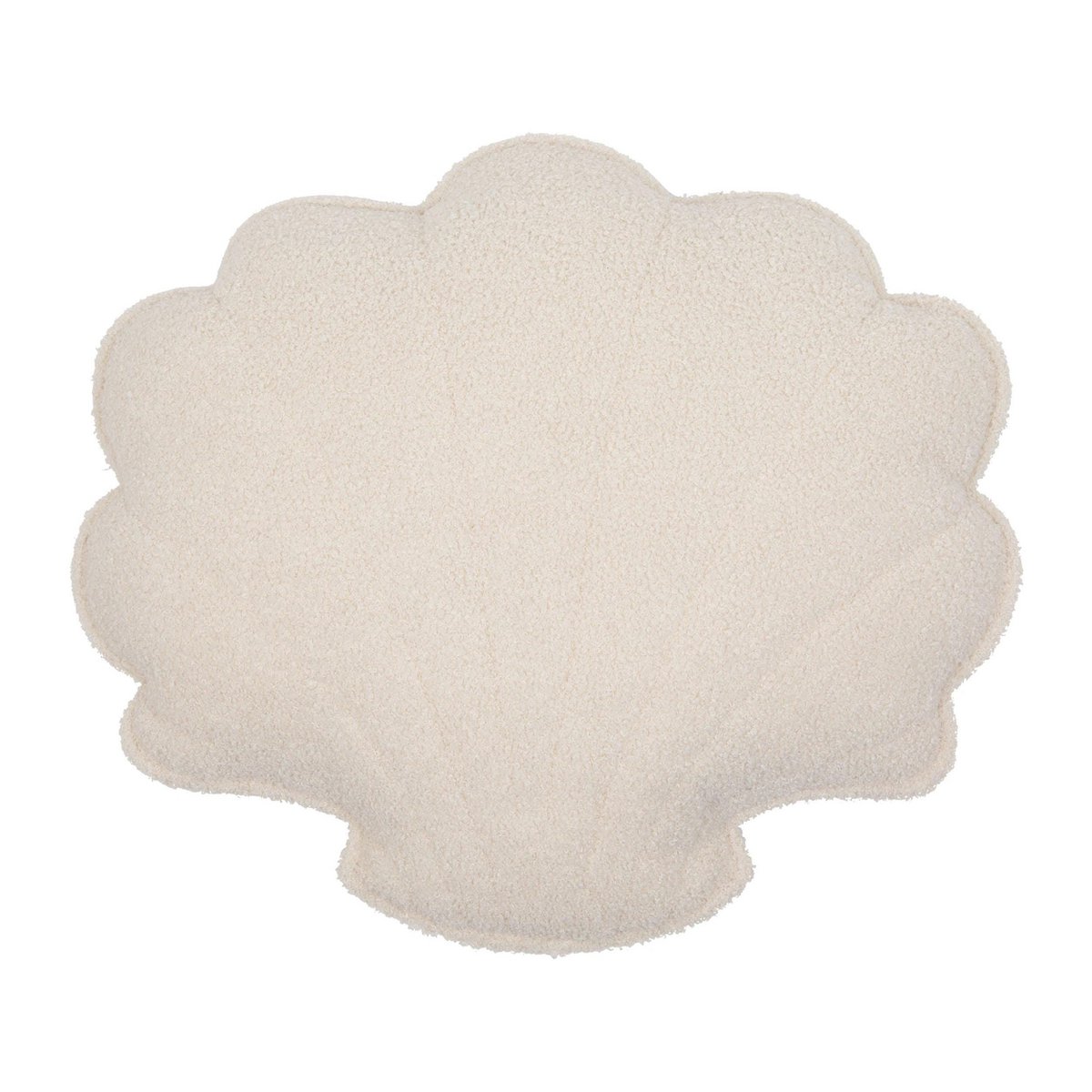 Soffice cuscino a conchiglia Boucle "orsacchiotto bianco"