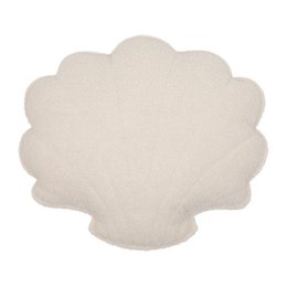 Soffice cuscino a conchiglia Boucle "orsacchiotto bianco"