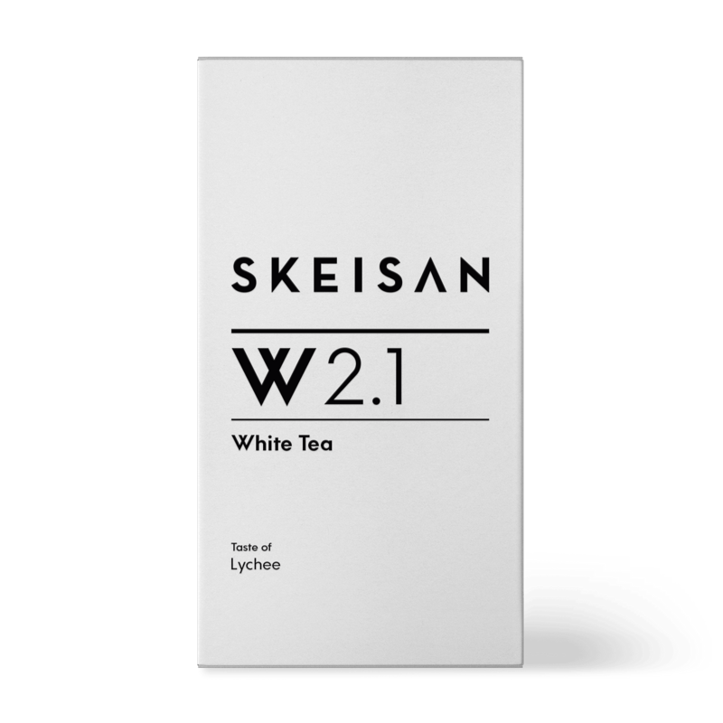 W 2.1 teglas: Smagsfuld hvid te ⁄ grøn teblanding med blomsterblade og litchi-smag