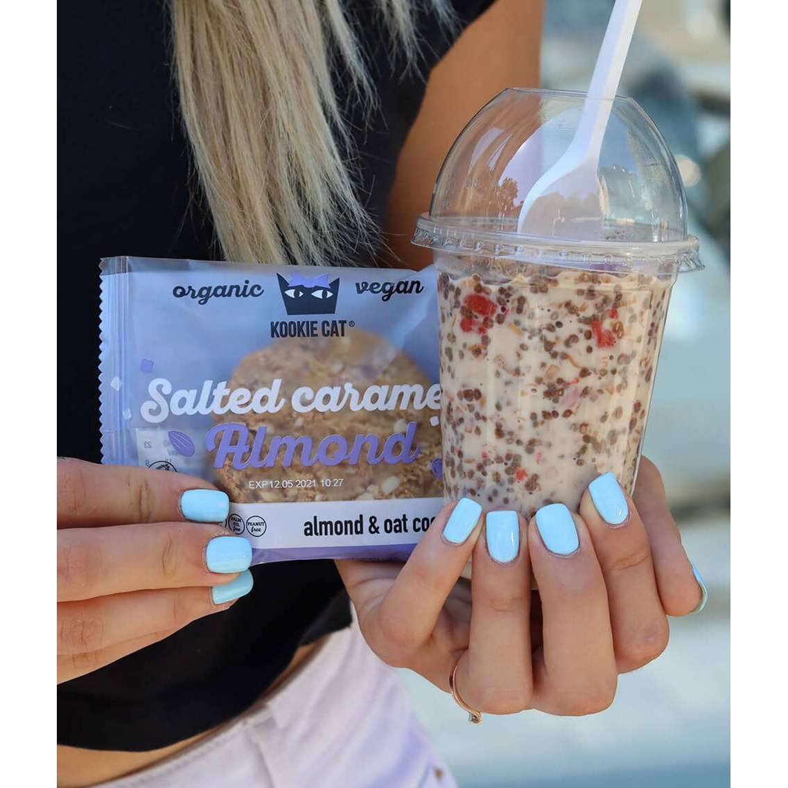 Salted Caramel Almond Cookie, organic, Kookie Cat, 50g