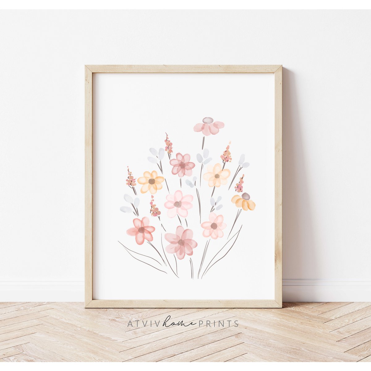 Wildflowers poster, wildflowers bouquet print, floral nursery print, botanical poster, flower poster, floral nursery print, wildflowers print, floral nursery poster