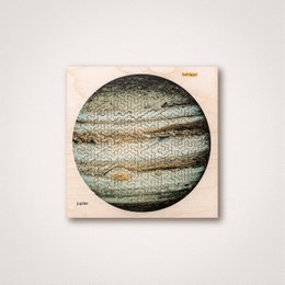 Circular puzzle with abstract, textured design in shades of green and gray.