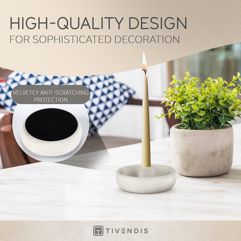 Portacandele Ronda in cemento: elegante e resistente Design moderno | Perfetto per qualsiasi ambiente