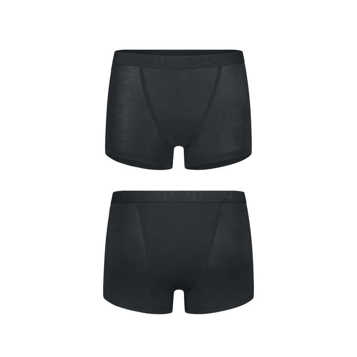 Menstruationshose Boyshort Mädchen – starke Absorption (schwarz, rosa Aufdruck)