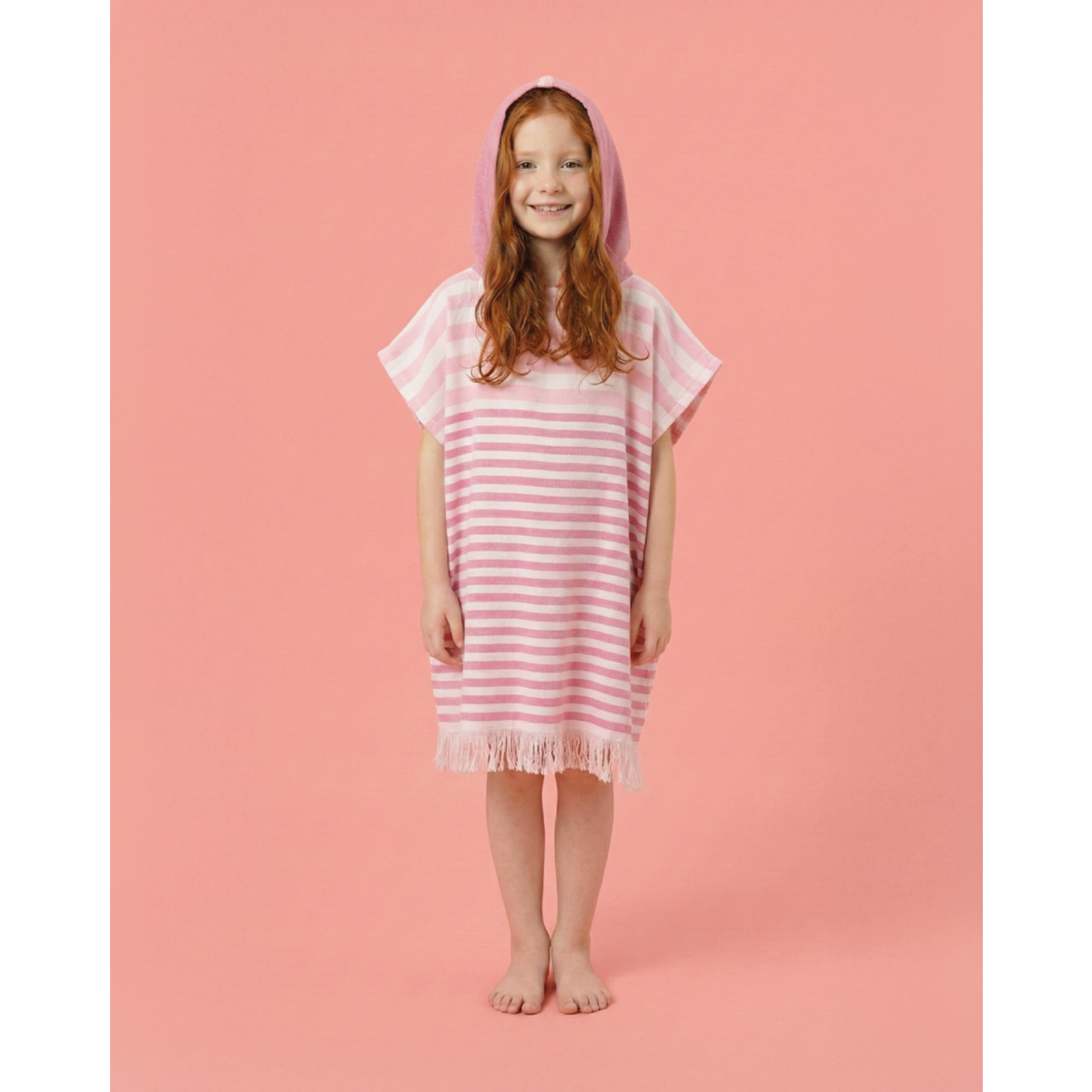TOWEL TO GO PLAYA KIDS Cotton Beach Poncho 60x48 cm | Quick Dry Changing Towel | Pink | with Gift Box