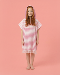 HÅNDklæde TO GO PLAYA KIDS Cotton Beach Poncho 60x48 cm | Hurtigttørrende håndklæde | Pink | med gaveæske
