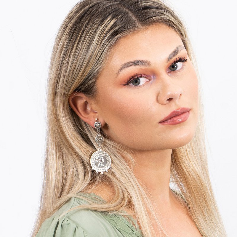 Melli Mello Triple Coin Oorbellen Zilver