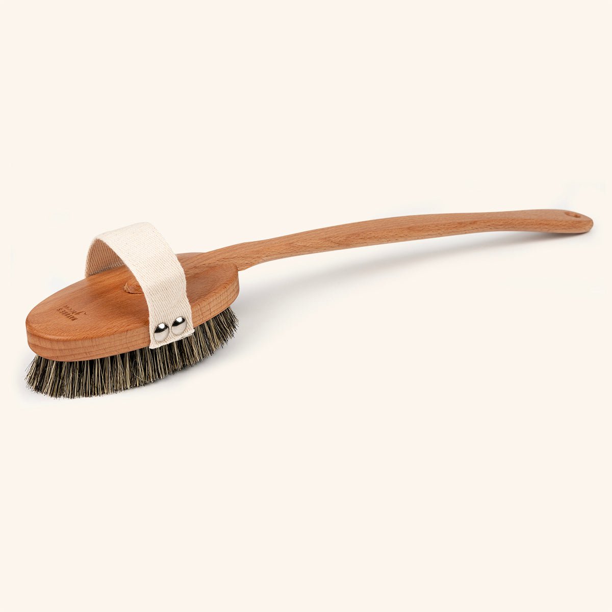 Wooden natural body brush with long detachable handle