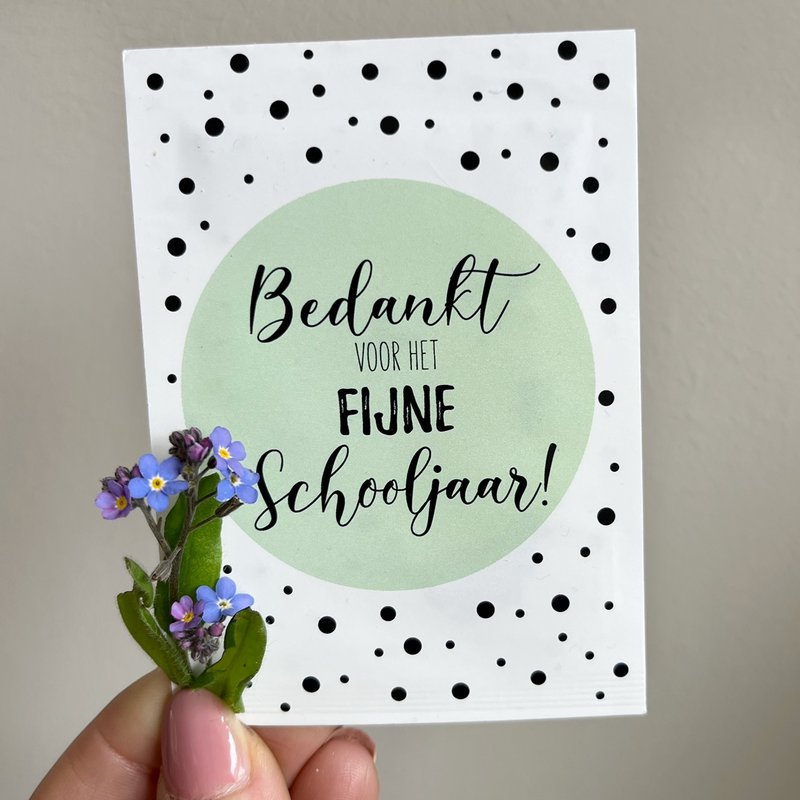 Bag of flower seeds - forget me nots - Thank you, have a great school year