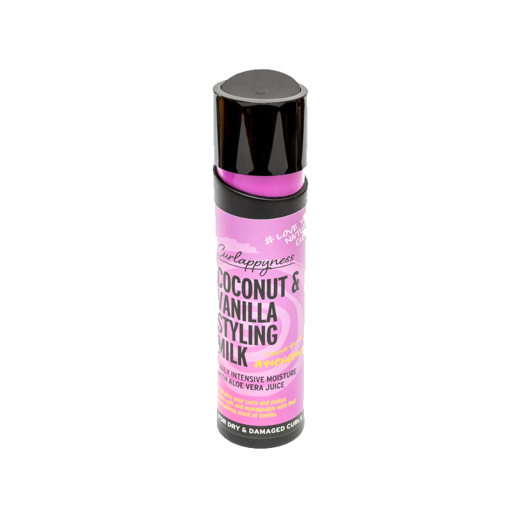 Lait coiffant à la noix de coco et à la vanille pour cheveux bouclés et cheveux très bouclés