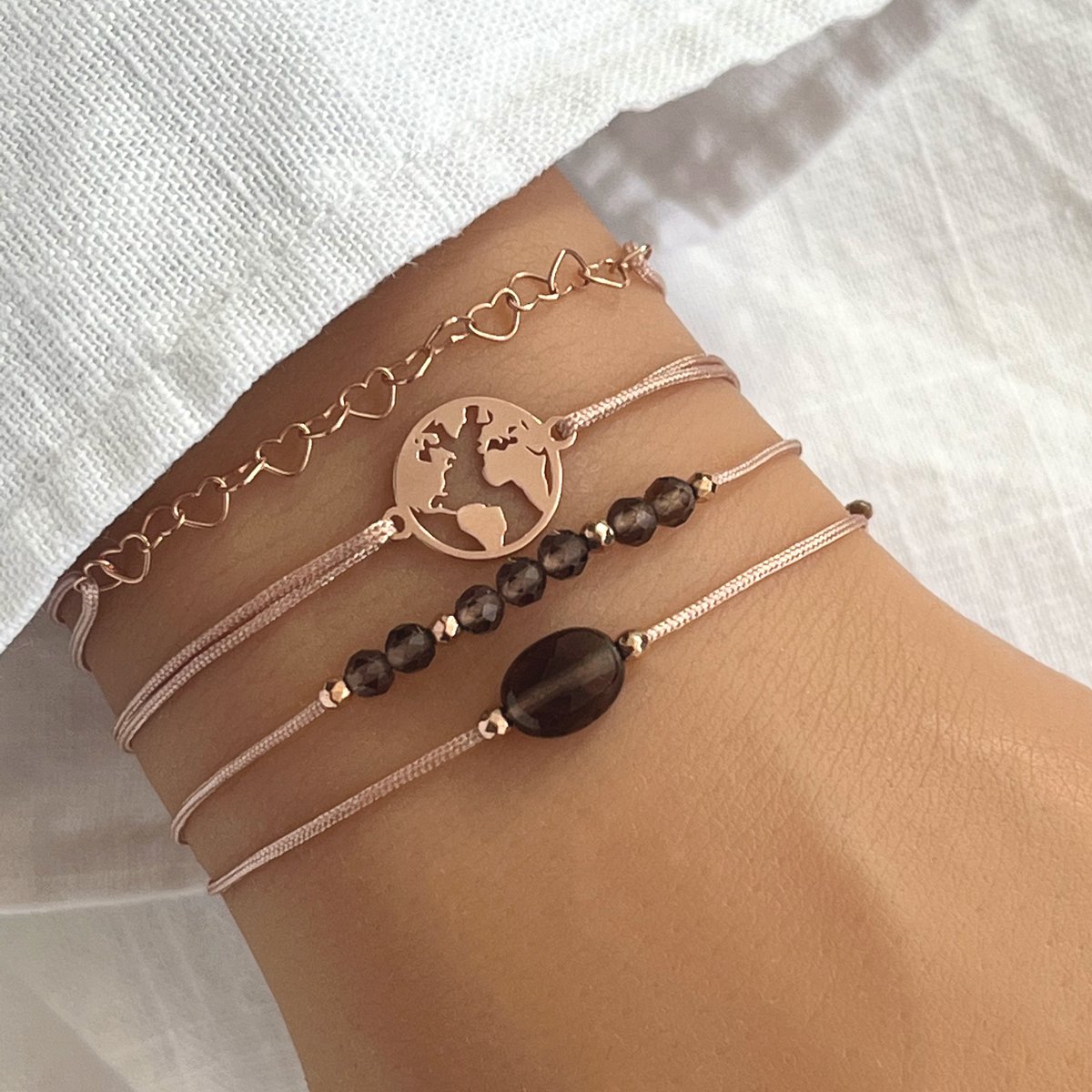 Bracelet set smoky quartz