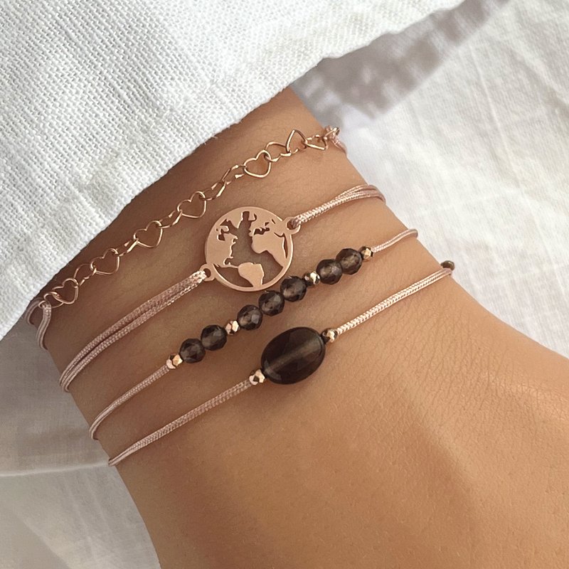 Bracelet set smoky quartz