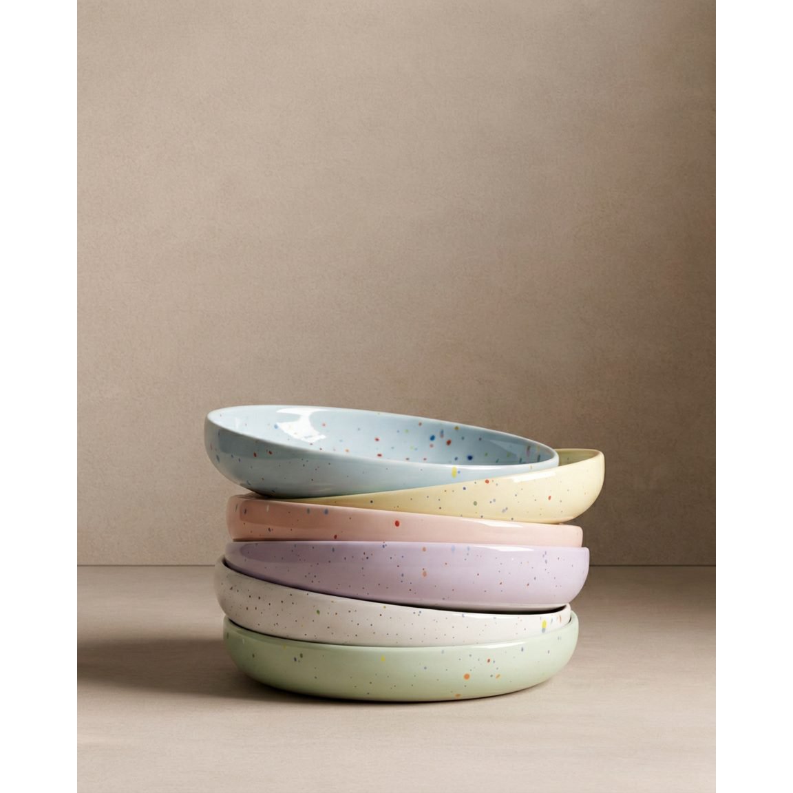 New Party Low Pasta Plate 23cm - Mix 6 Pieces