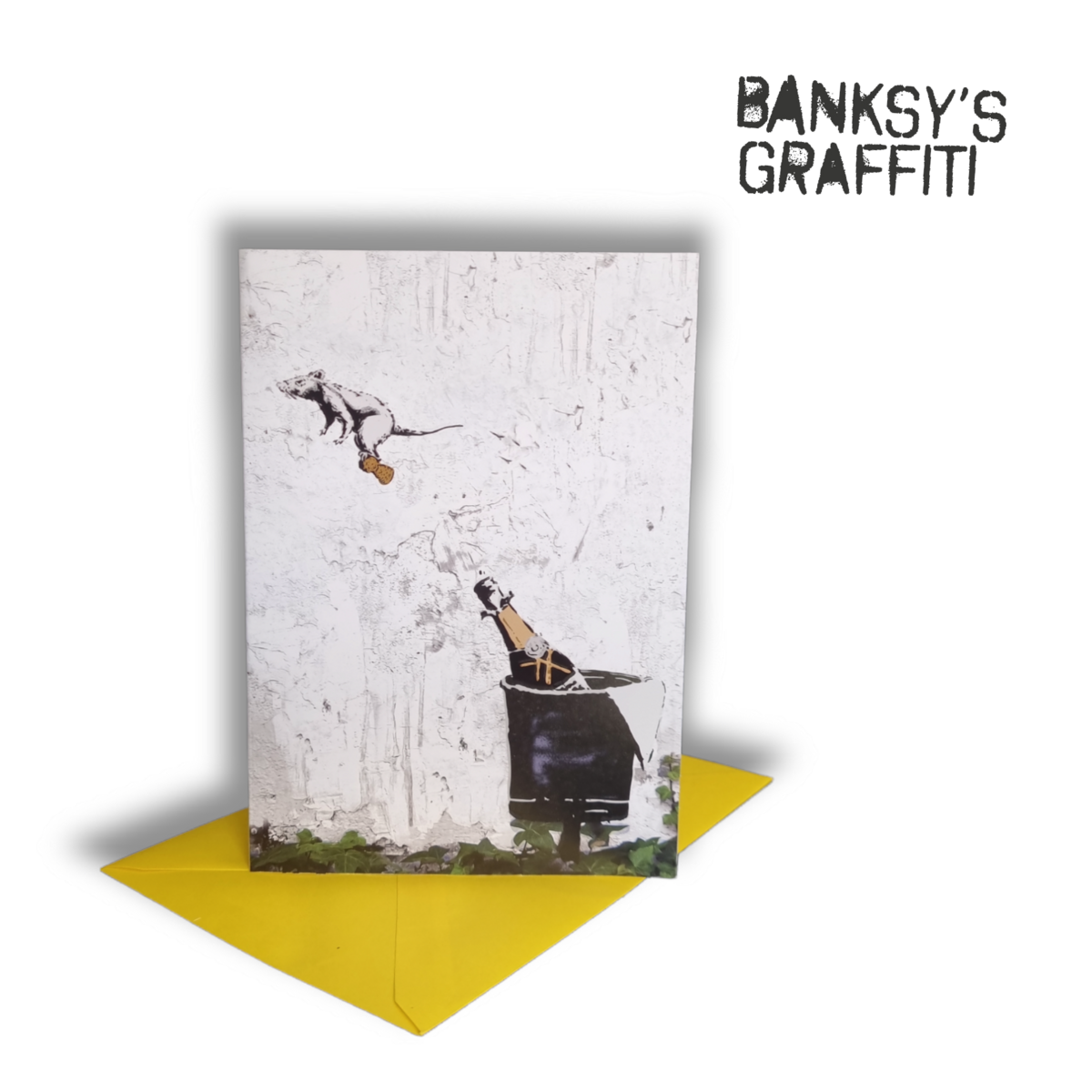 Tarjeta de felicitación de Banksy - Rata de champán