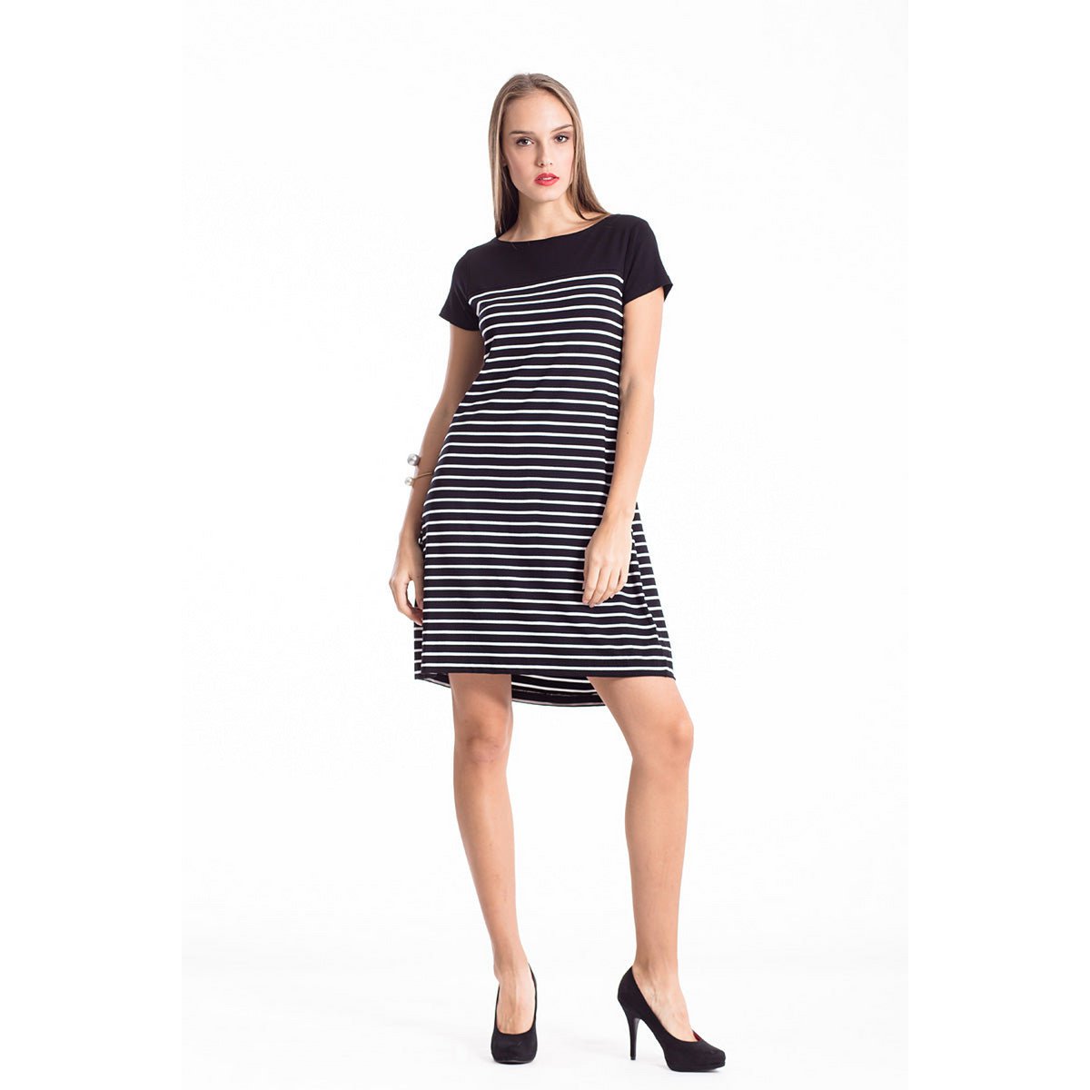 Robe trapèze rayée