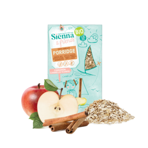 ORGANIC OAT PORRIDGE WITH APPLES AND CINNAMON - GLUTEN FREE - NO ADDED SUGAR - FROM 12 MONTHS - 200G
