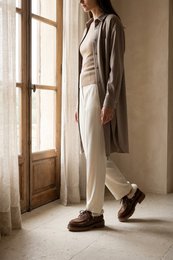 SAILOR RHUM BROWN – Wildleder-Bootsschuh mit dicker Sohle und Kunstpelzkragen
