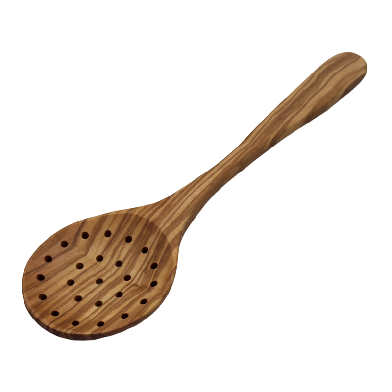 Foam spoon "Plaisir" sieve spoon with olive wood holes