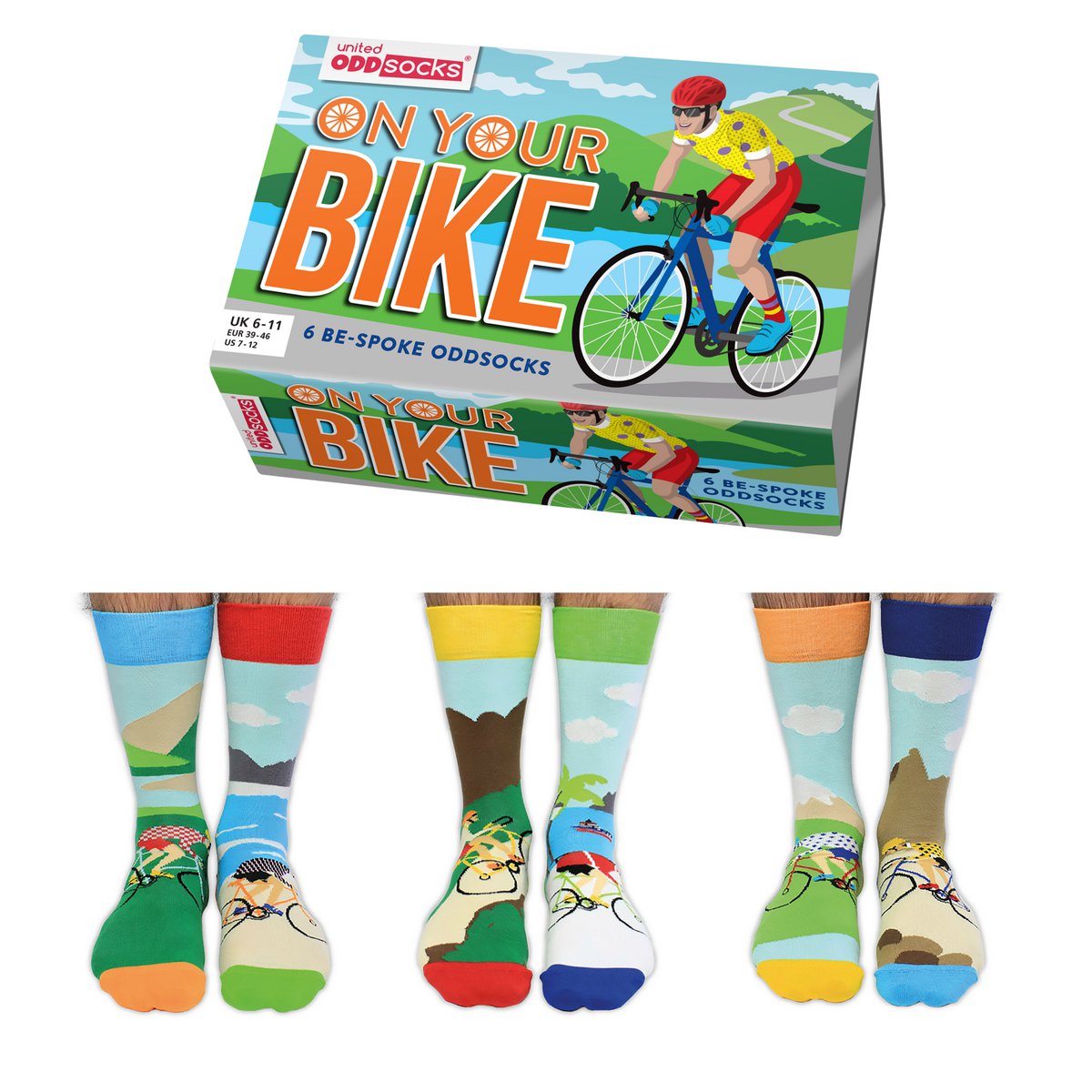 On Your Bike Calcetines De Bicicleta 39-46 ODDSOCKS