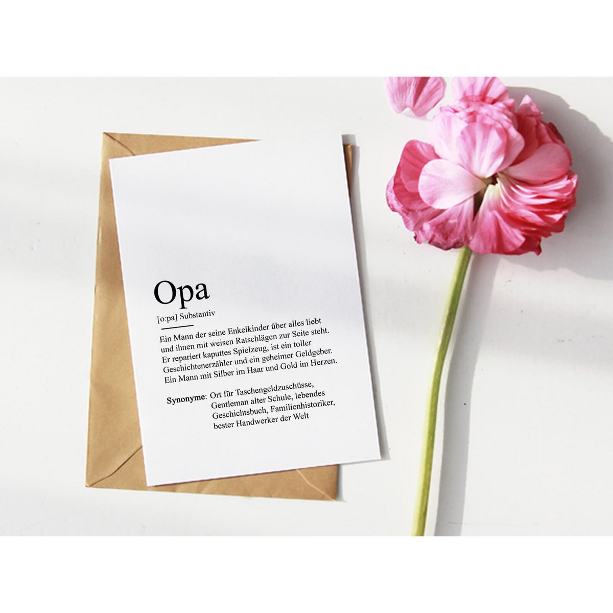 Definitie "opa" wenskaart